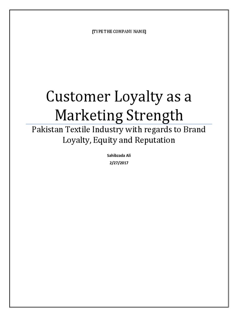 customer loyalty thesis statement