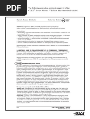 Cgeit Review Manual 7th Edition Page 212 Xpr Eng 1216 Pdf Information Technology Management Business