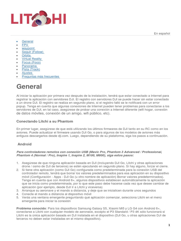 Manual de Litchi en Español__2.0 PDF Lentes de aumento Point and