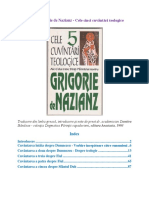 Sfantul Grigorie de Nazianz Cele Cinci Cuvantări Teologice