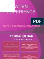 PATIENT EXPERIENCE MENENTUKAN KUALITAS PELAYANAN KESEHATAN