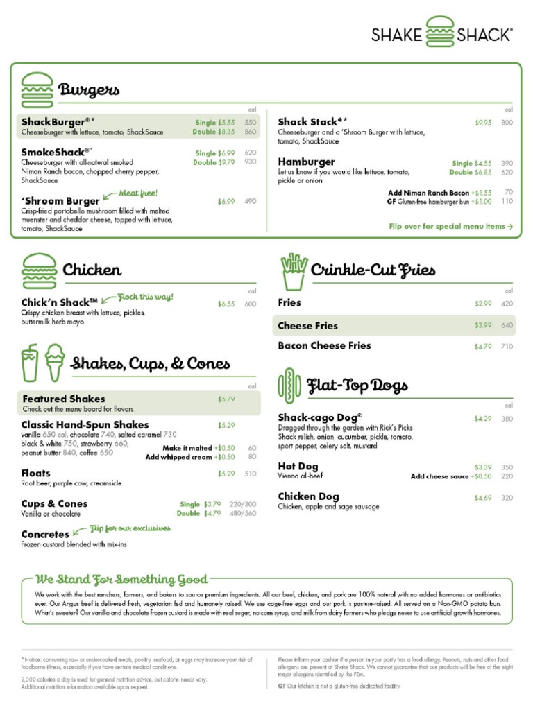 Shake Shack Morningside Heights Menu | Restaurant And Catering | Free ...
