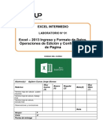 Lab 01 - Excel 2013 - Ingreso y Formato de Datos Operaciones de Edición