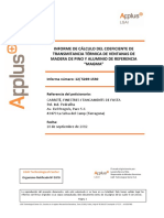 Calculo Del Coeficiente de Transmitancia Termica de Ventanas de Madera de Pino y Aluminio de Referencia - Magma