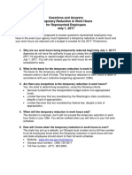 Questions and Answers Temporary Reduction in Work Hours For Represented Employees July 1, 2017