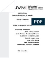 Tabla Comparativo Manejos de Equipos de Trabajo