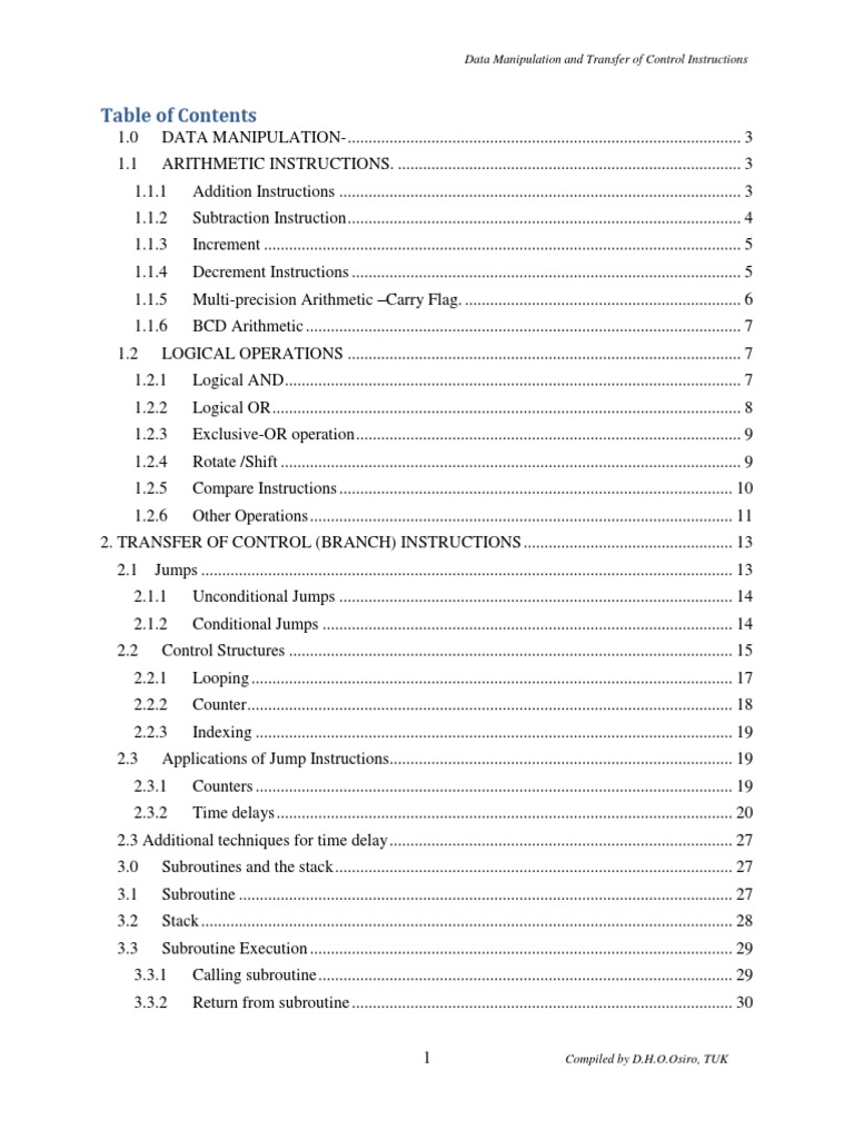 Data Manipulation and Control Instructions | PDF | Central Processing ...