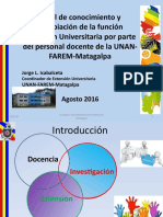 Nivel de conocimiento y apropiación de la función Extensión Universitaria por parte del personal docente de la UNANFAREM- Matagalpa