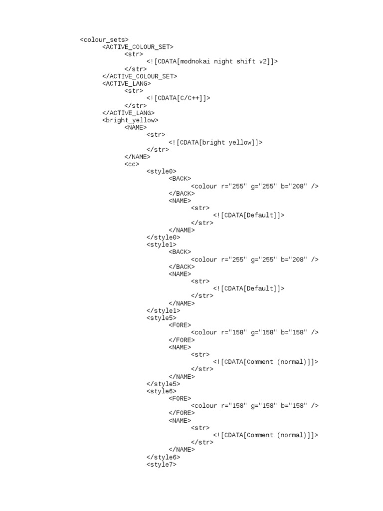 C/C++ Color Schemes Overview | PDF