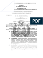 Ley Nº 026 Ley del Régimen Electoral (30/06/2010)