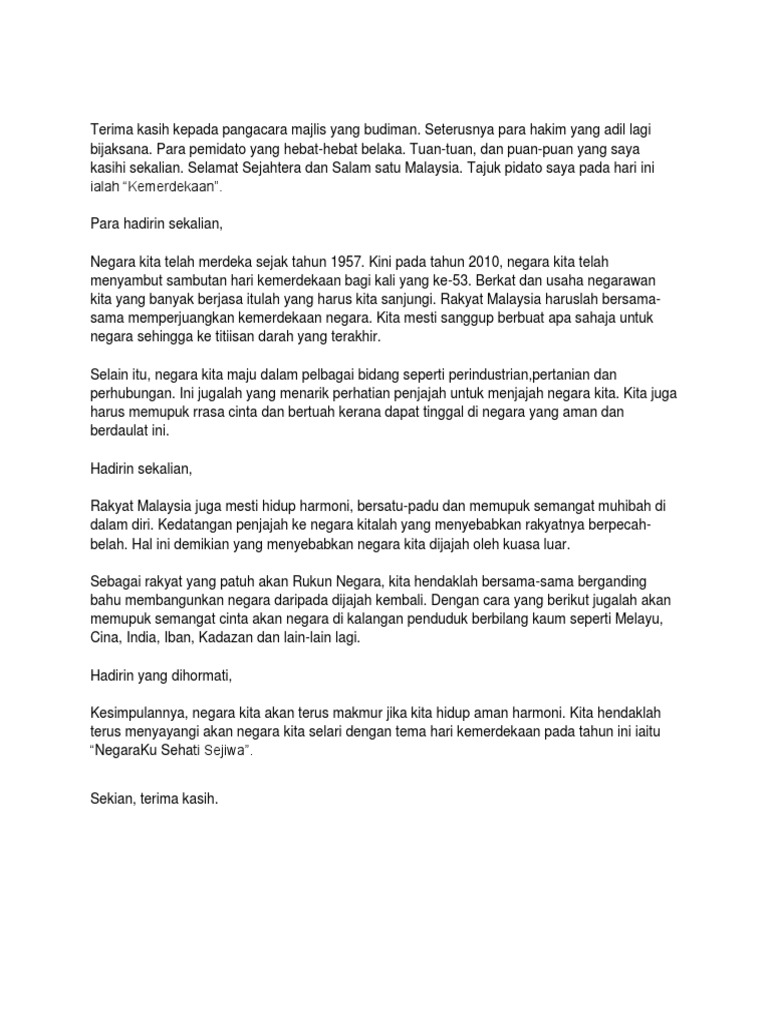 Pidato Kemerdekan Pdf