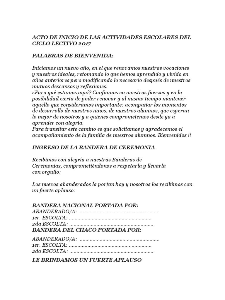 Glosas para El Acto de Inicio Del Ciclo Lectivo | PDF