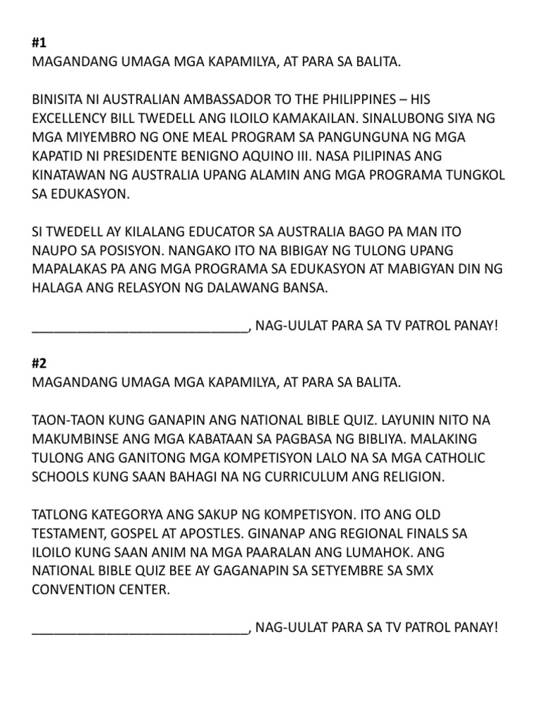 ABSCBN Script (Filipino) PDF