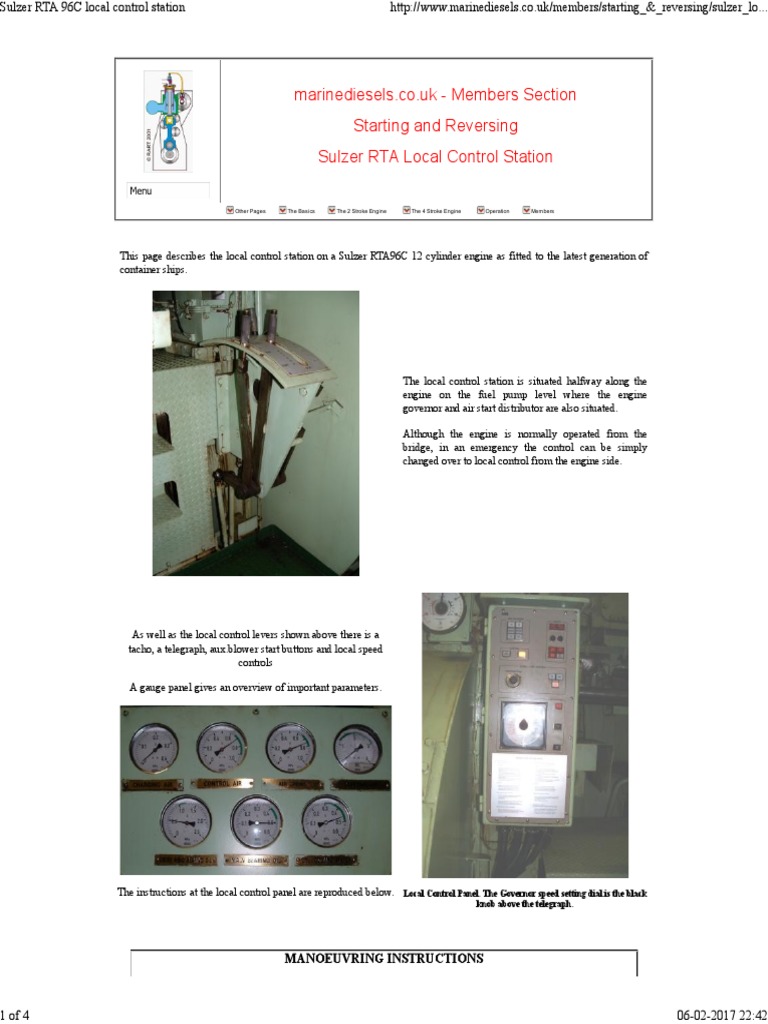 Marinediesels - Co.uk - Members Section Starting and Reversing Sulzer ...