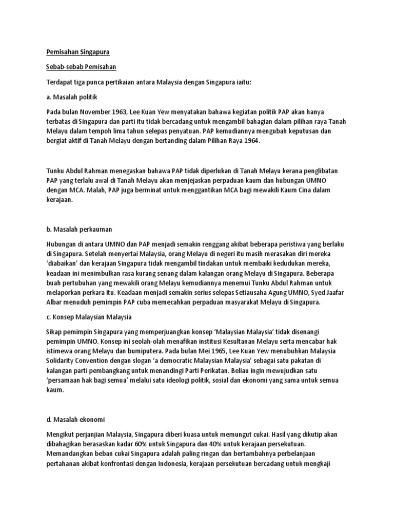 Pemisahan Singapura Pdf