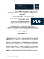 Retrospective Study of Expert Examination Performed by the Brazilian Federal Police in Investigations of Wildlife Crimes 2013 2014.