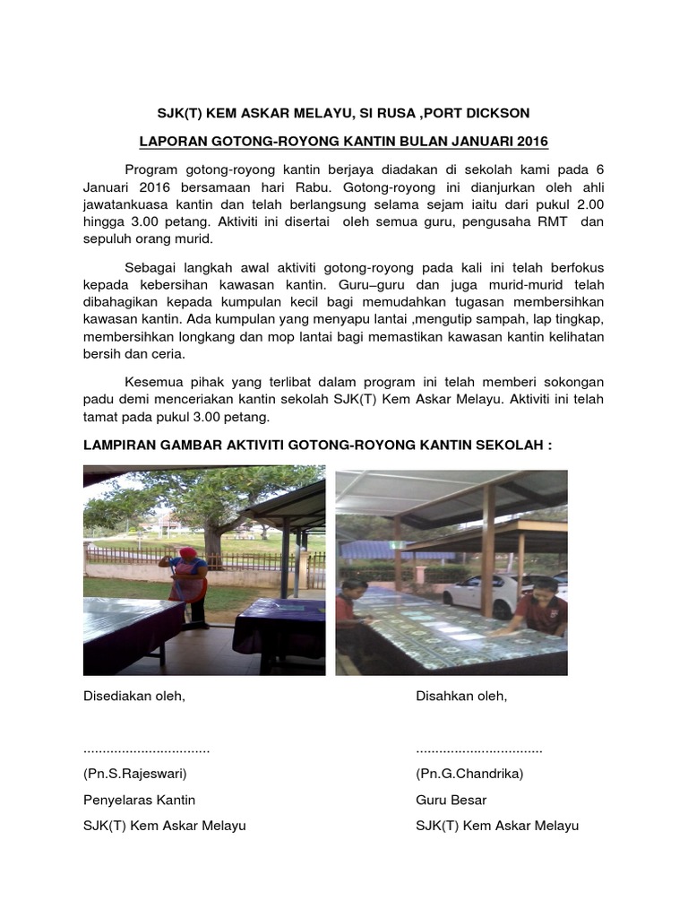 Laporan G Royong Kantin Pdf