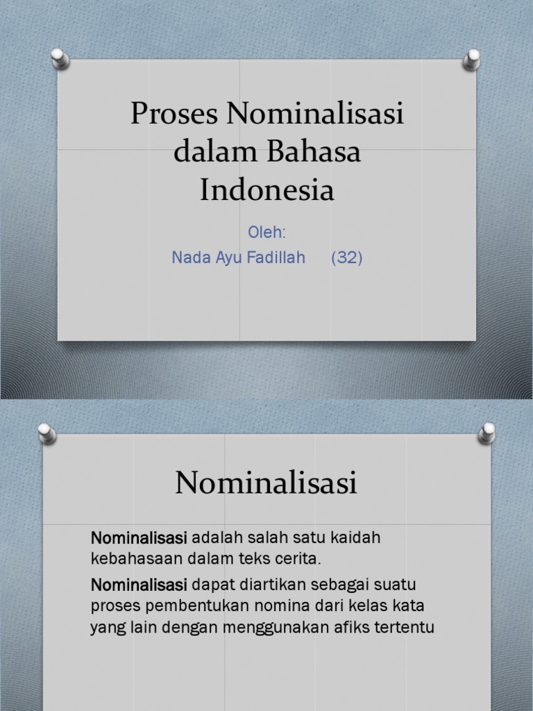 Proses Nominalisasi Dalam Bahasa Indonesia