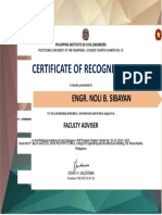 Certificate-faculty Adviser Pice