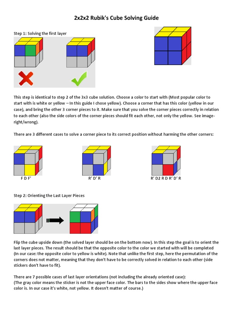 2x2x2 Solving Guide | PDF | Mathematical Concepts | Areas Of Computer ...