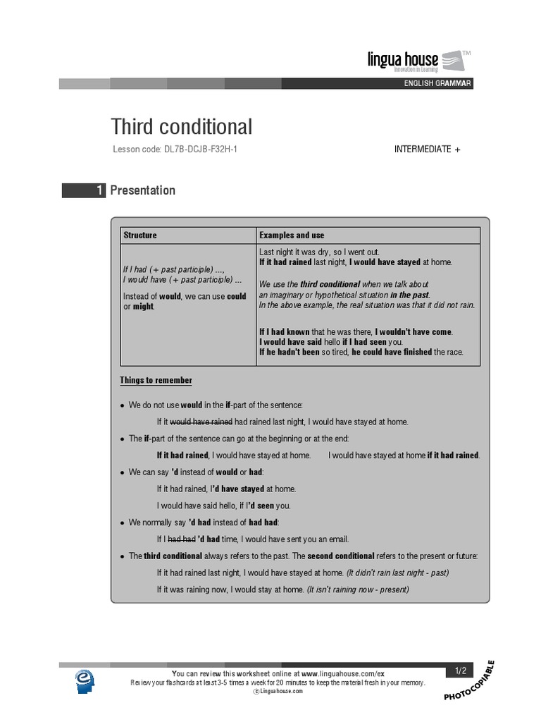 Third Conditional | PDF | Languages