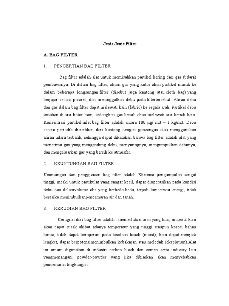 Jenis-Jenis Filter dan Aplikasinya | PDF