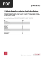 1756 ControlLogix Communication Modules Specifications