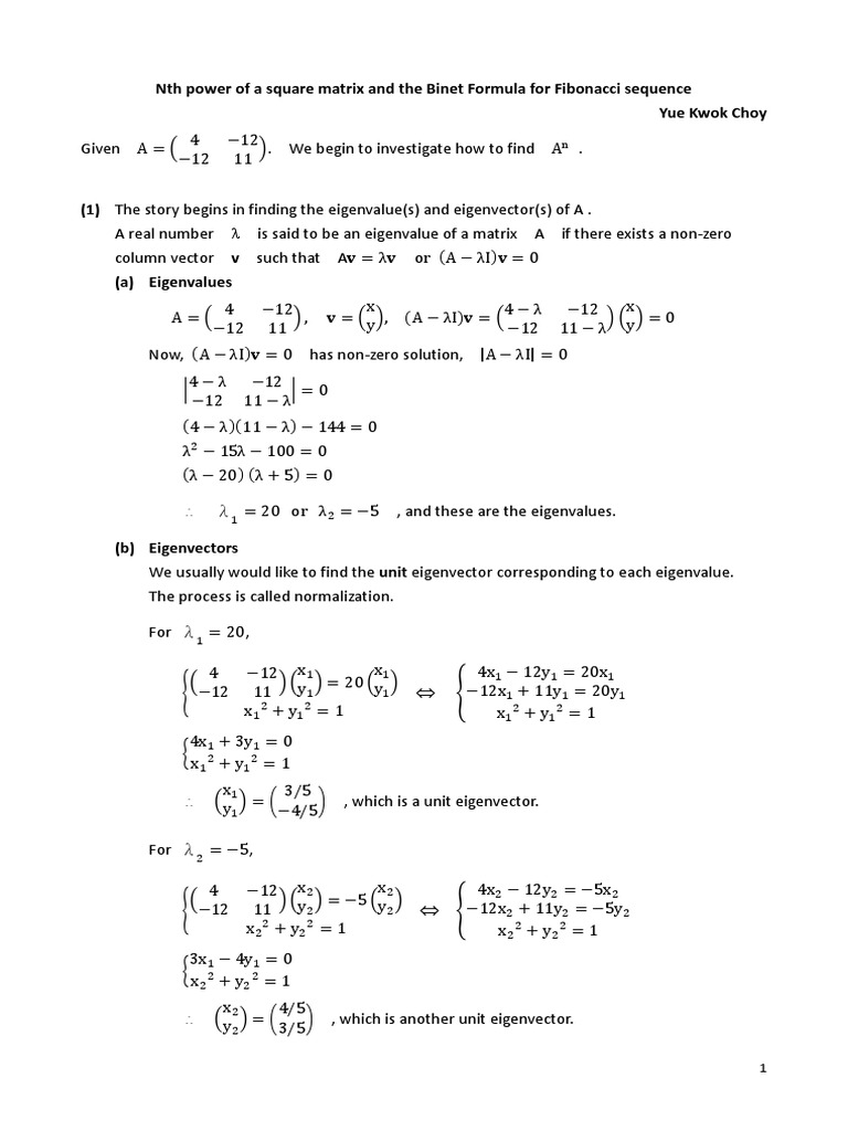Nth Power Of Matrix , MatrixPower – FKVCJV