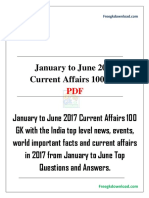 January To June 2017 100 Current Affairs PDF