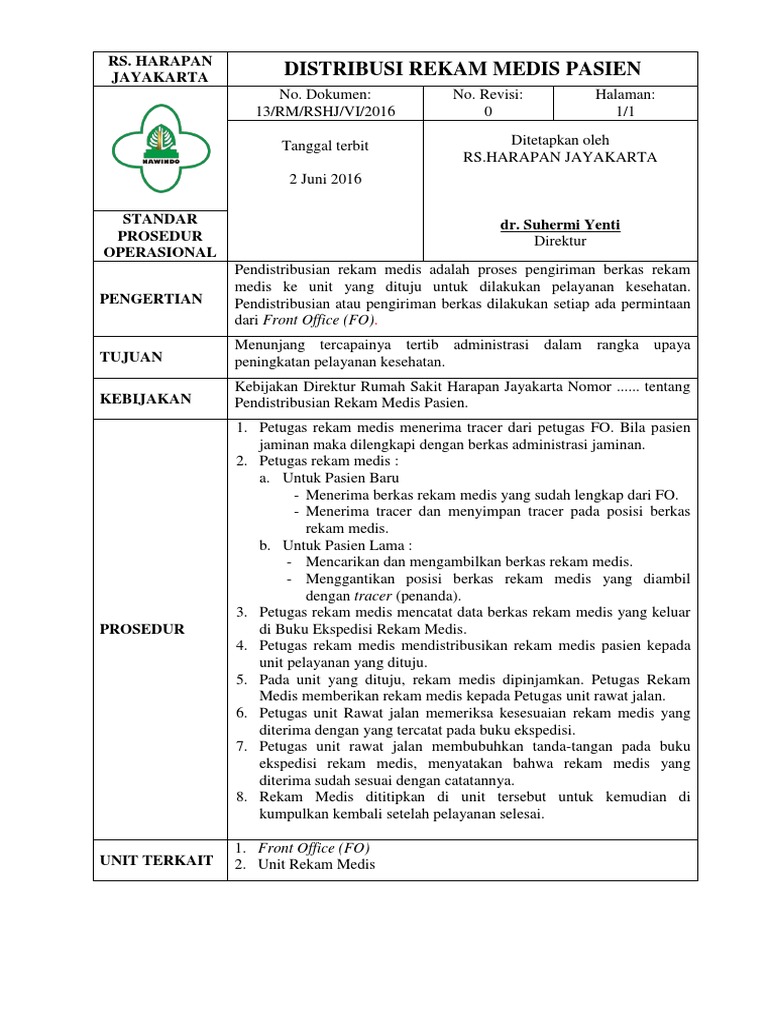 1 Distribusi Rekam Medis Pasien 1 Distribusi Rekam Medis Pasien