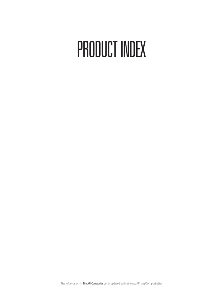 Product Index The Information in PDF