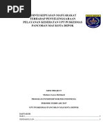 Download Survei Kepuasan Masyarakat Terhadap Penyelenggaraan Pelayanan Kesehatan Upt Puskesmas Pancoran Mas Kota Depok by Kustian Pramudita SN356905024 doc pdf