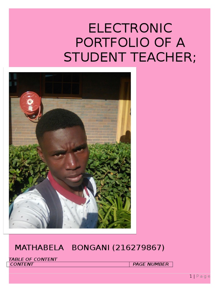 Student Teacher's Electronic Portfolio | PDF | Students | Teachers