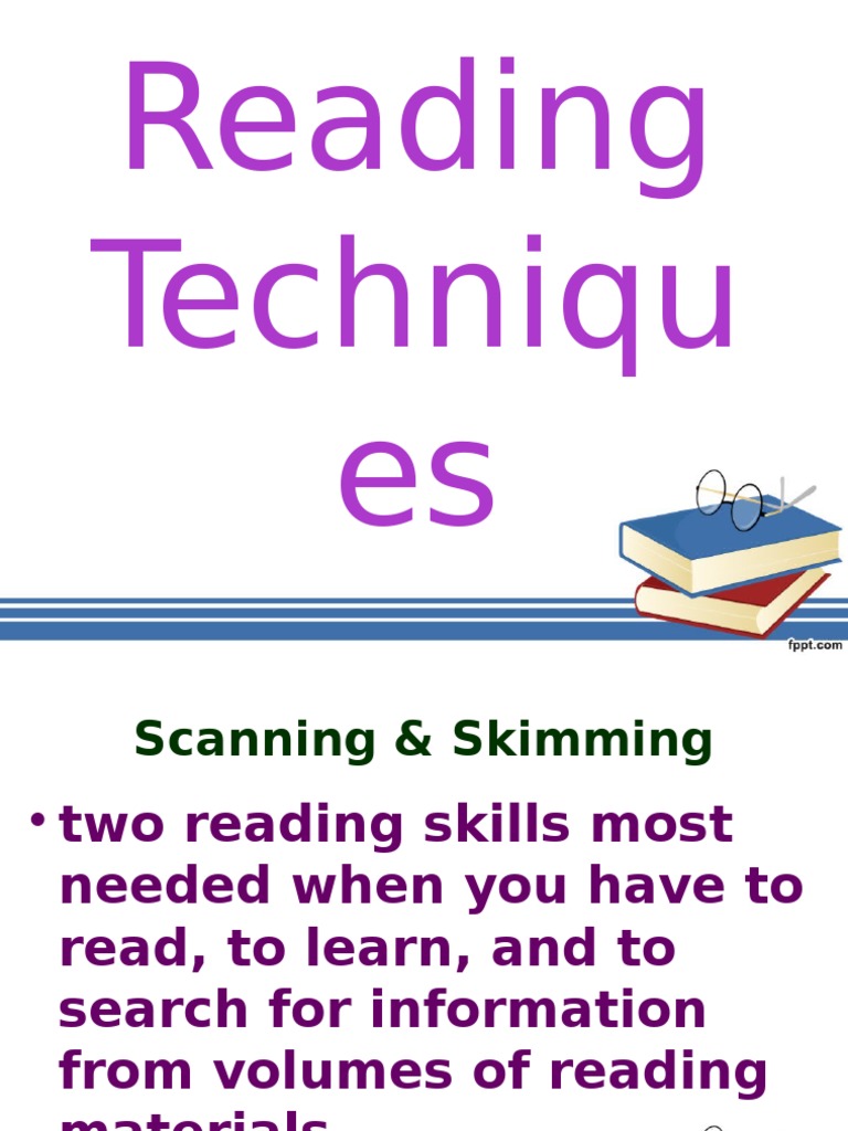 Reading Techniques | PDF | Reading (Process) | Speed Reading