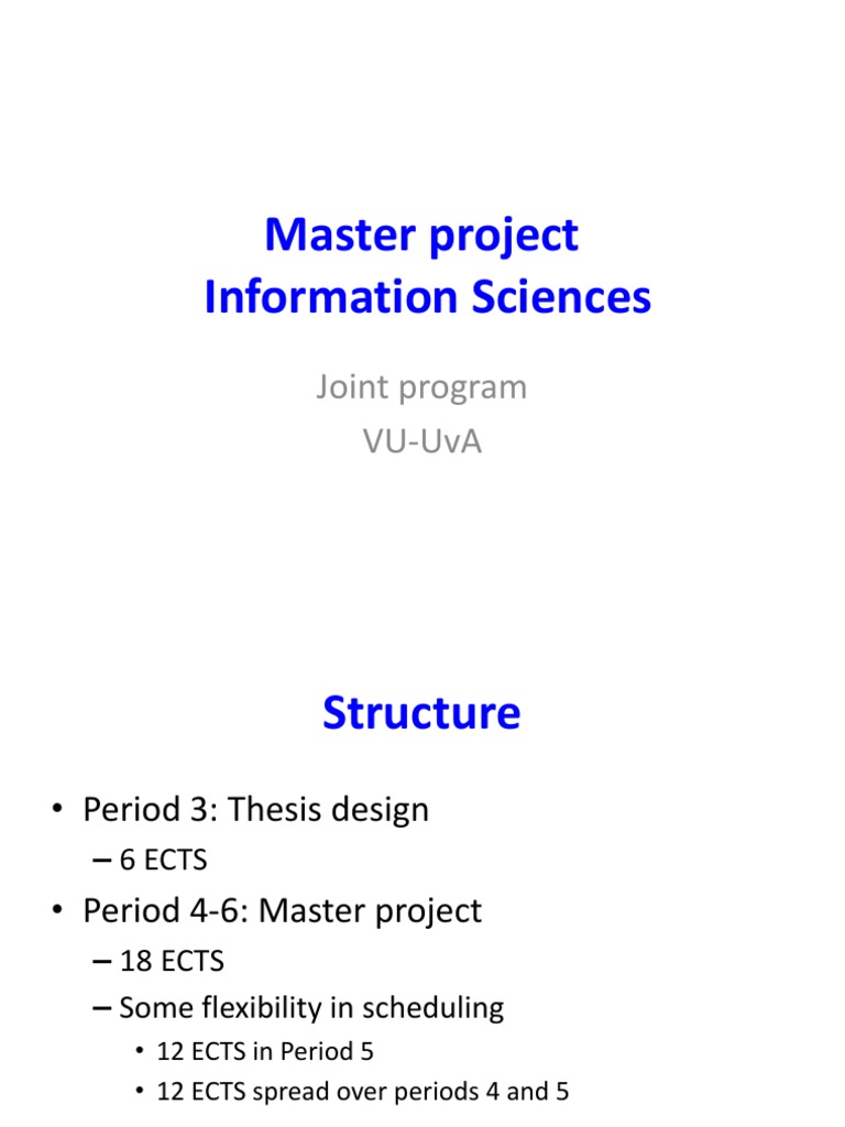 Master Project Information Sciences: Joint Program Vu-Uva | PDF ...