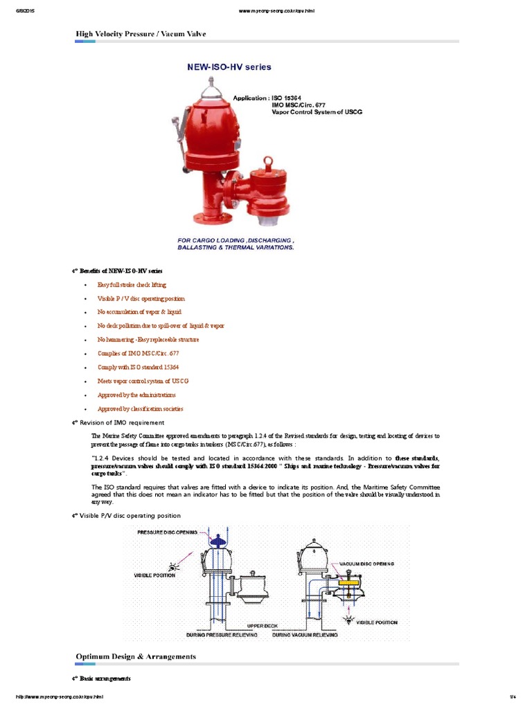 Venting System For Tanker PDF Oil Tanker Valve