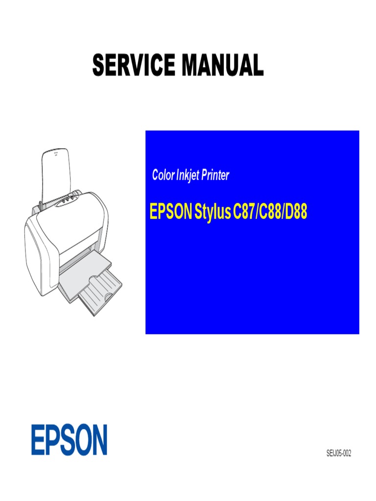 Stylus C87 C88 D88 Service Manual | PDF | Printer (Computing.
