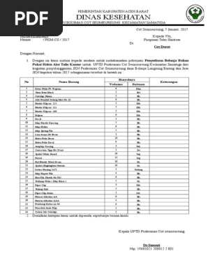 Nota Pesanan Barang Atk Bulan Janua