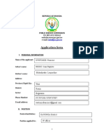 Application Form: Republic of Rwanda