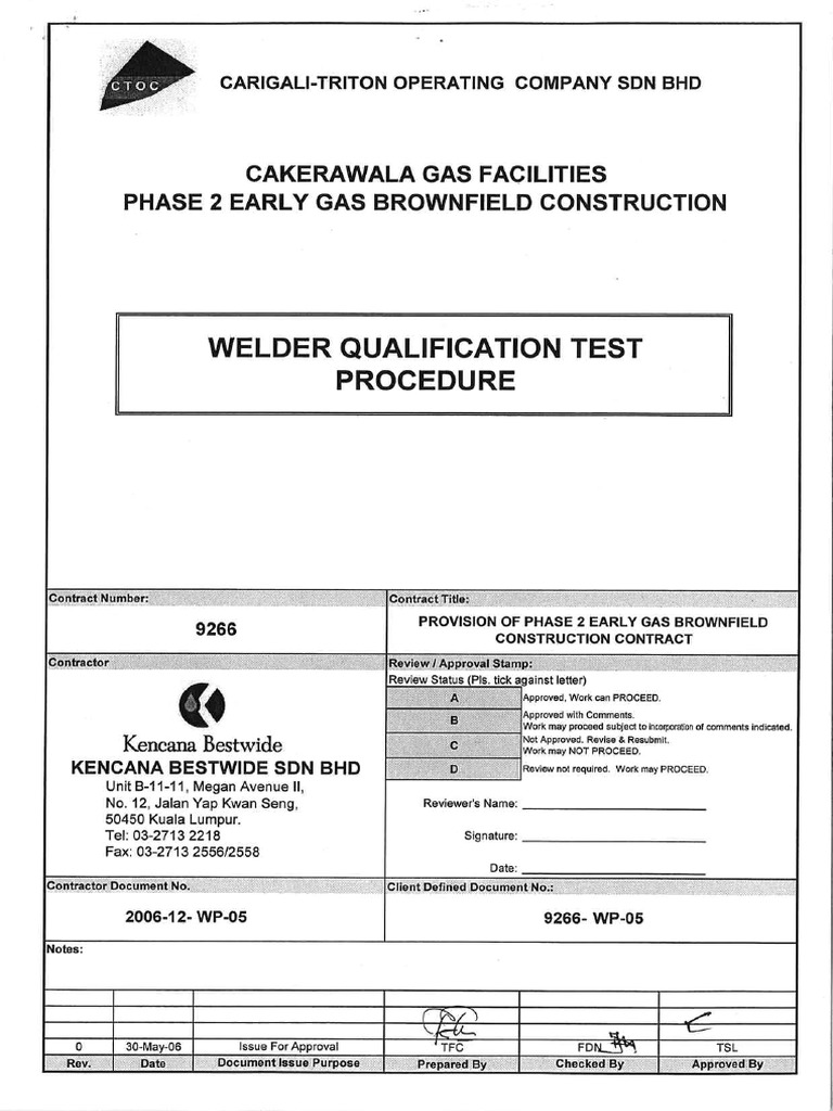 Welder Qualification Test Procedure PDF