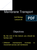 Membrane Transport: Cell Biology Lecture #4