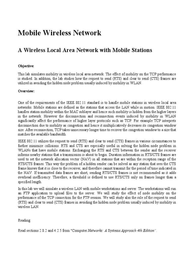 Mobile WLAN Performance with Mobility | PDF | Network Congestion ...