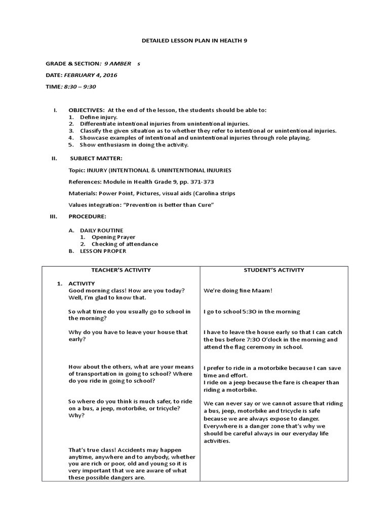 Intentional vs. Unintentional Injuries | PDF | Injury | Wellness