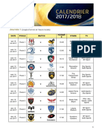 Calendrier Champions Cup 2017 2018
