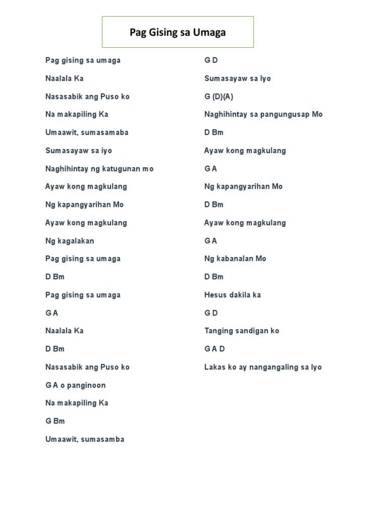 Pag Gising Sa Umaga Pdf