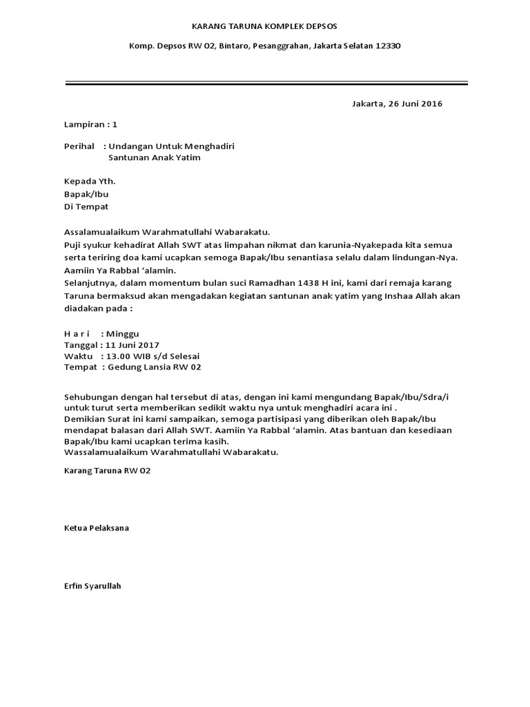 322372008 Contoh Surat Undangan Santunan Anak Yatim