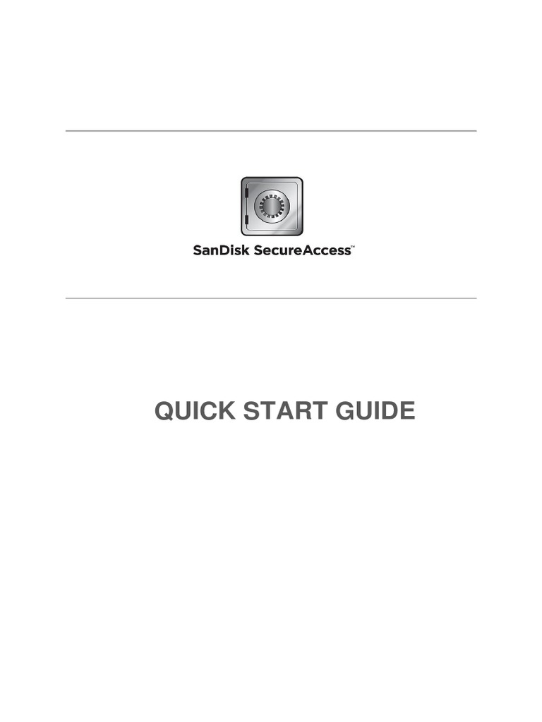 SanDisk SecureAccess Quick Start Guide | PDF | Games & Activities ...