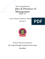 Principles & Practices of Management MBA 