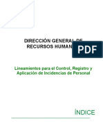 00 - LINEAMIENTOS Control Registro y Aplicacion de Incidencias