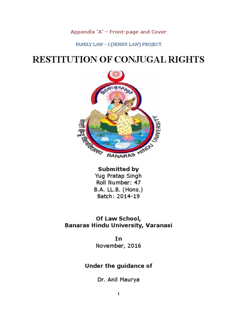 Restitution of Conjugal Rights Explained | PDF | Husband | Marriage